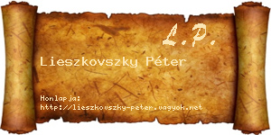 Lieszkovszky Péter névjegykártya