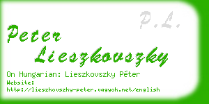 peter lieszkovszky business card